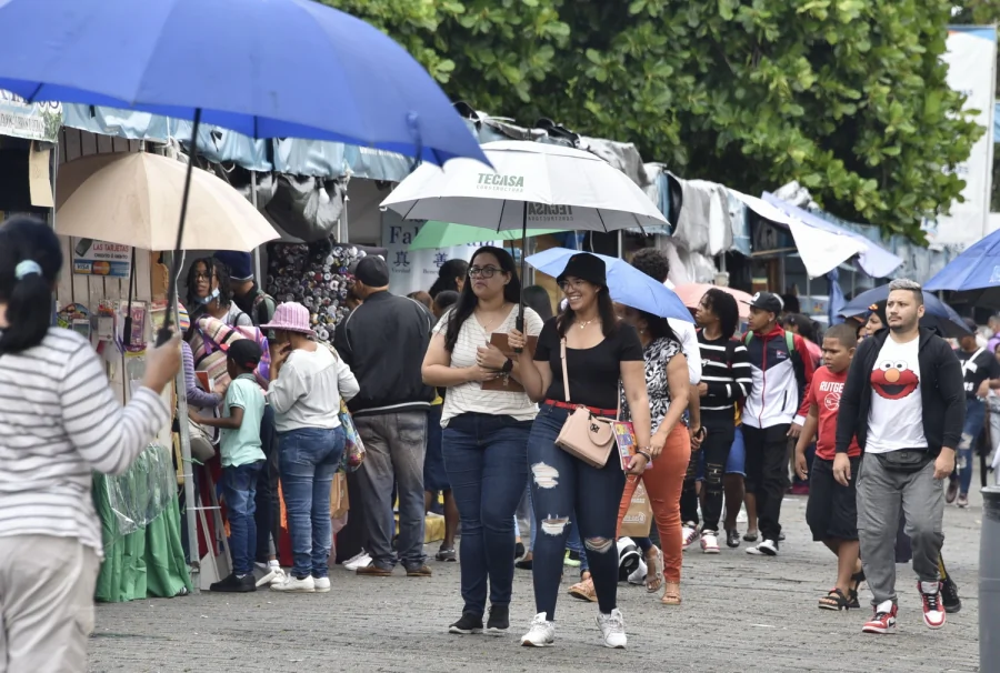 A pesar de la incesante lluvia que cae hoy sobre la ciudad, dominicanos y turistas han llegado a la Ciudad Colonial decididos a disfrutar de la Feria Internacional del Libro Santo Domingo 2022 (FILSD 2022) en su penúltimo día de celebración. Paraguas en mano y ataviados con ropa para la ocasión, los visitantes han acudido masivamente a los diferentes espacios donde se desarrolla el evento cultural, muy especialmente a las casetas, en busca de las ofertas en obras literarias. “Ha sido sorprendente. La asistencia del público ha sido muy recurrente durante toda la semana, y hoy, aún con esta lluvia y clima frío, han venido y se han llevado sus libros, lo que quiere decir que el llamado está llegando a que sigamos fomentando la lectura”, manifestó Raquel Toledo, representante de Lexus Editores.